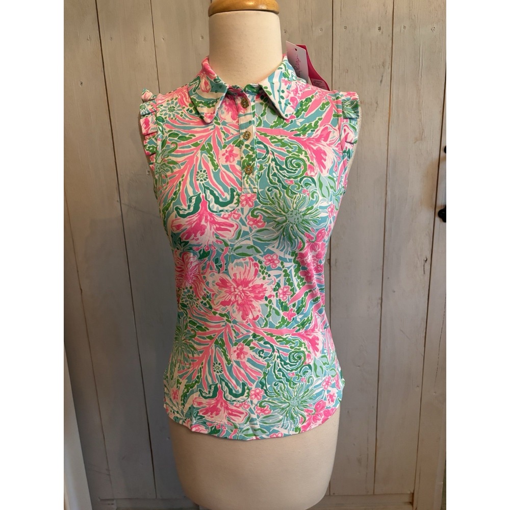 Lily Pultzier  Lead It Wild Freda‎ Polo SPF 50 Tank Top New With Tags Size XS